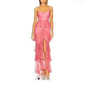 MAJORELLE Pink Lace Maxi Dress
